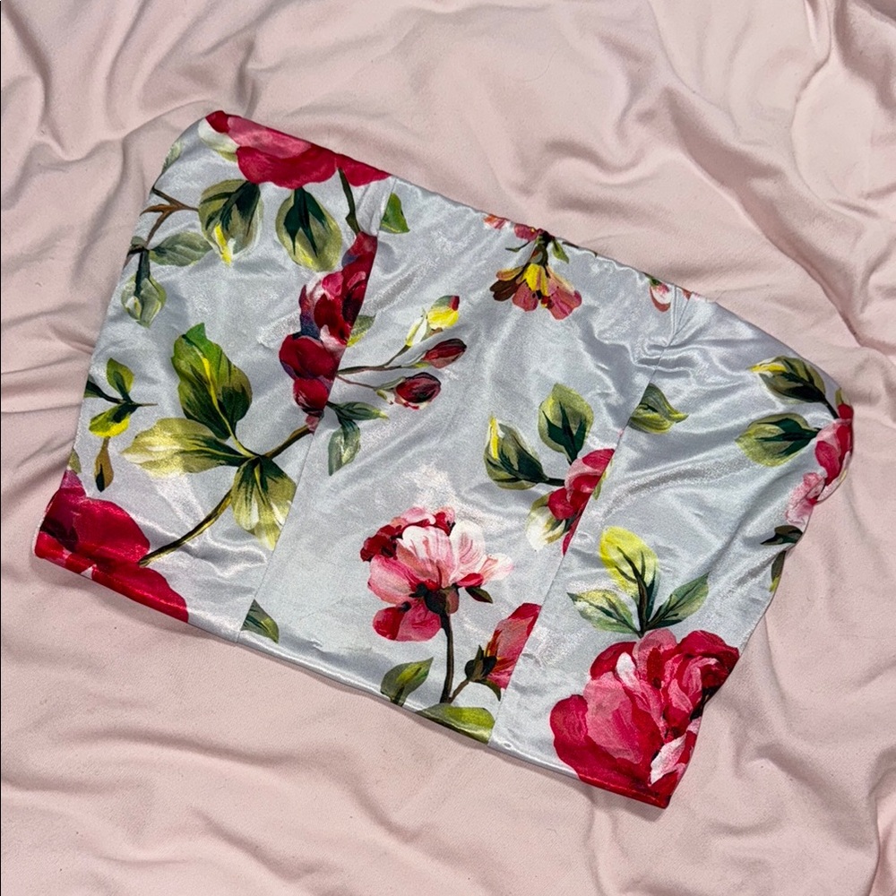 Floral Print tube top prettylittlethings